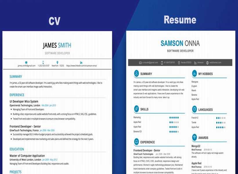 Wajib tahu, perbedaan antara resume dan cv