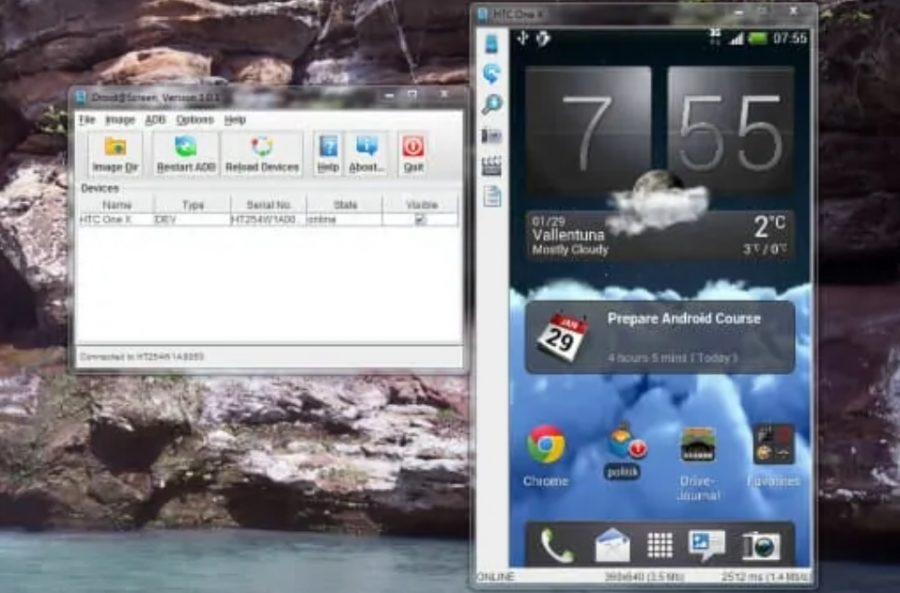 Menggunakan DroidScreen